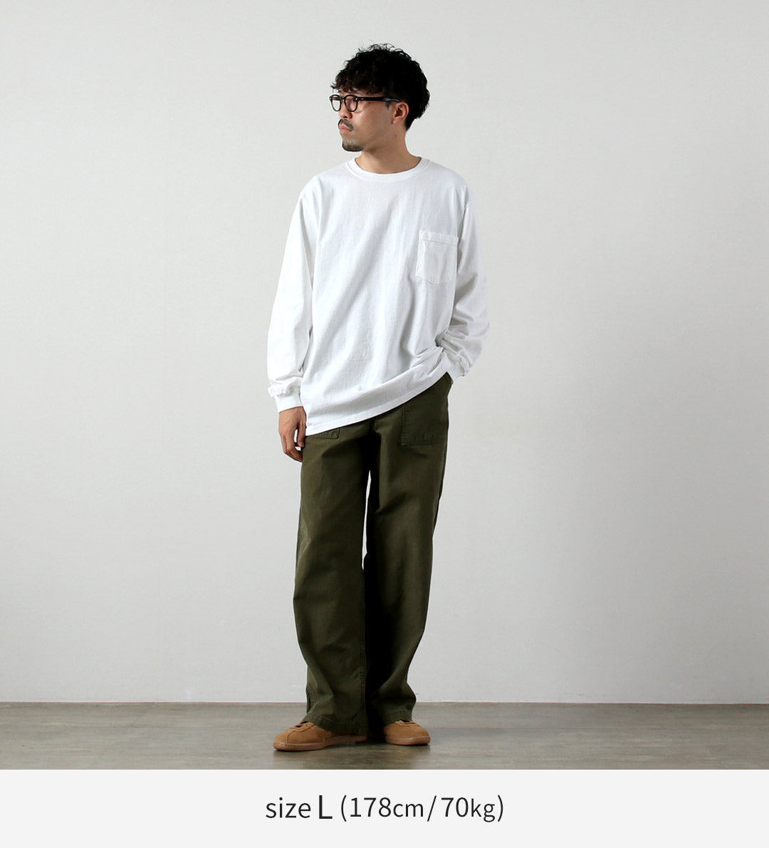 GOODWEAR / 圆领长袖口袋 T 恤
