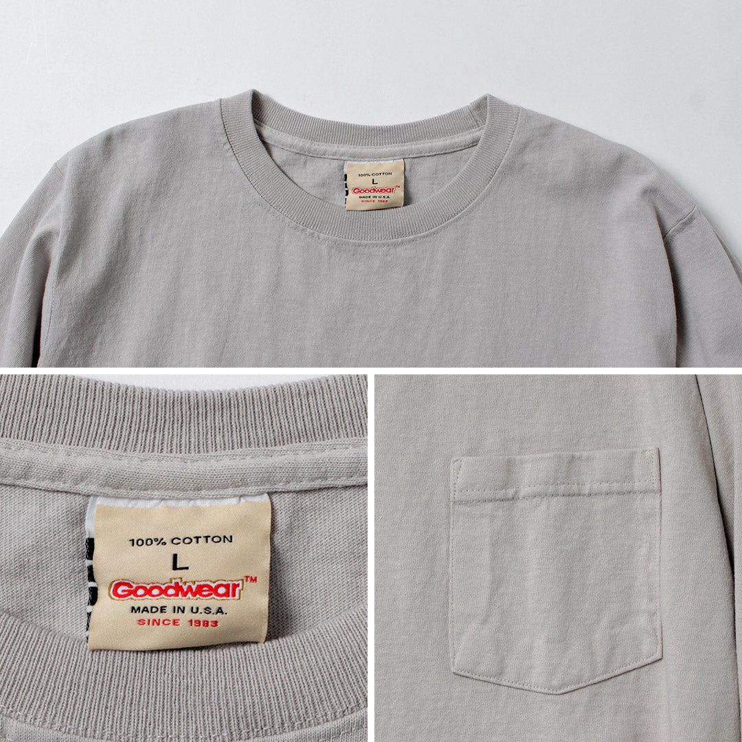 GOODWEAR / 圆领长袖口袋 T 恤