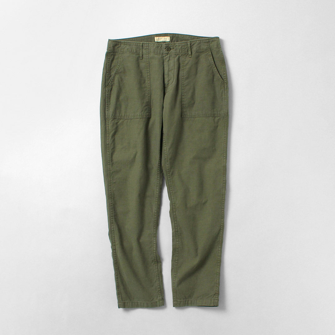 Blue refabric / Tapered Baker Pants Sulfur-Dyed Back Satin