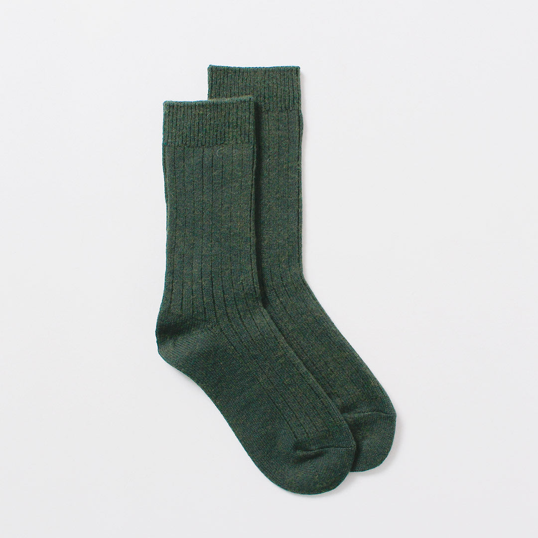 ROTOTO / Cotton Wool Ribbed Crew Socks