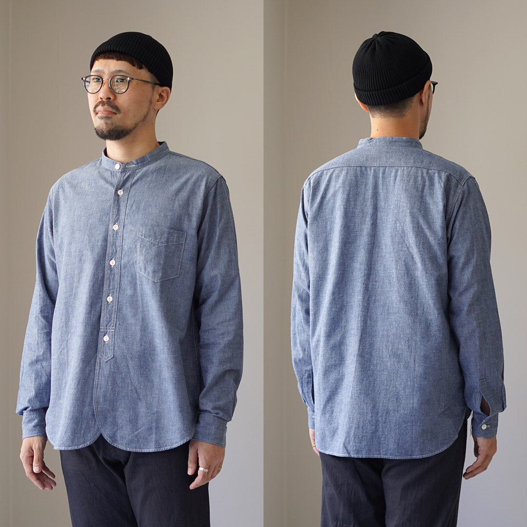 FOB FACTORY / F3428 镶边青年布立领衬衫