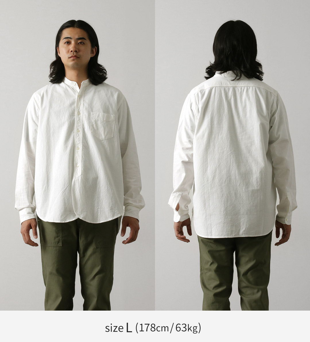 FOB FACTORY / F3429 長袖立領牛襯衫