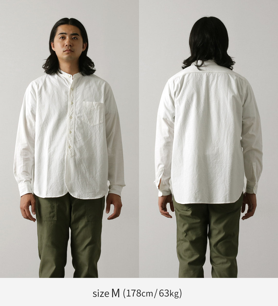 FOB FACTORY / F3429 長袖立領牛襯衫