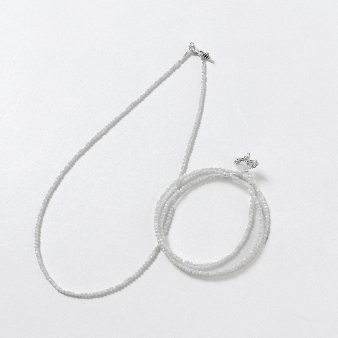 phaduA / Mother of Shell 2mm Cut Beads Necklace