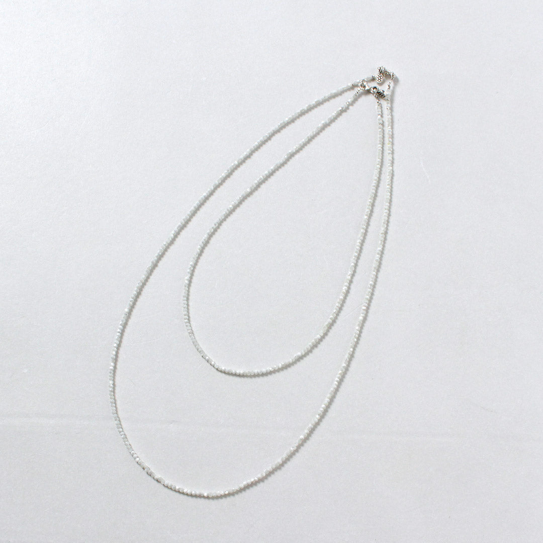 phaduA / Mother of Shell 2mm Cut Beads Necklace