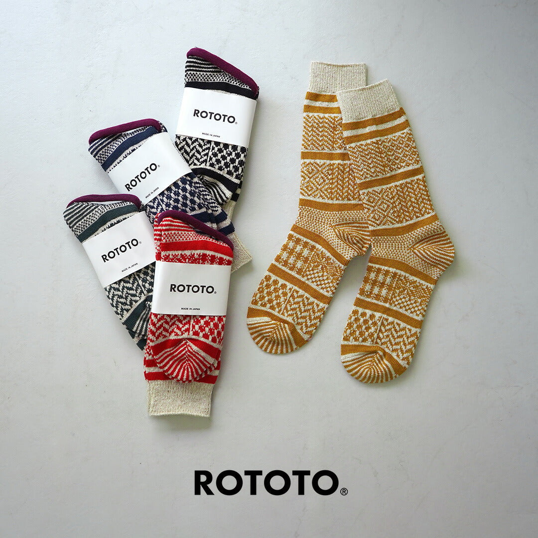 ROTOTO / Multi-Jacquard Crew Socks