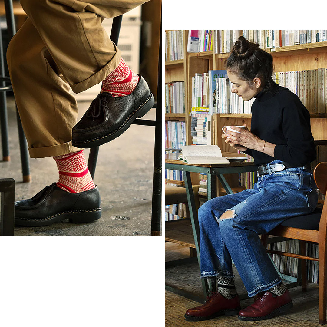 ROTOTO / Multi-Jacquard Crew Socks