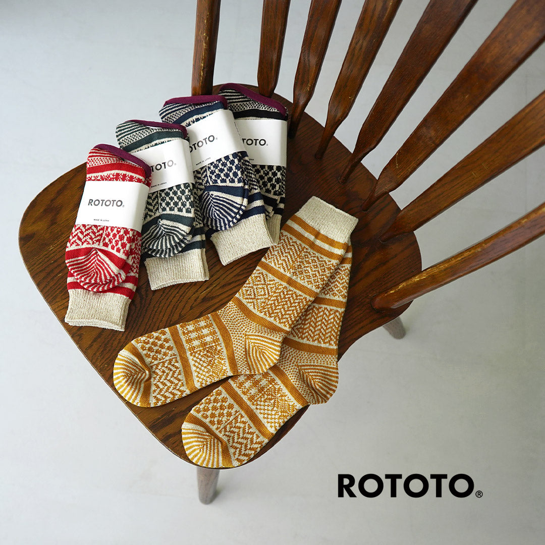 ROTOTO / Multi-Jacquard Crew Socks