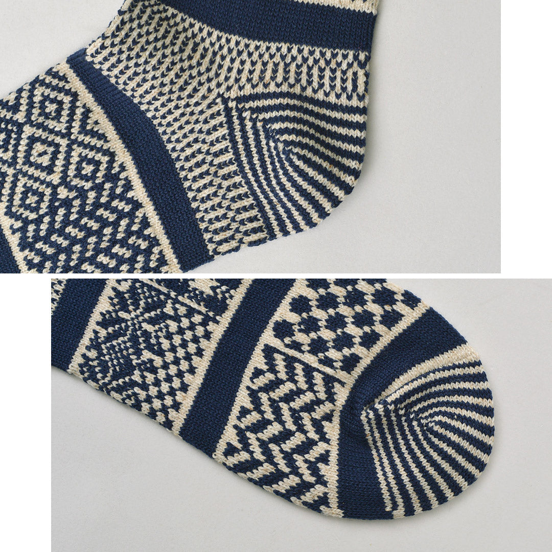 ROTOTO / Multi-Jacquard Crew Socks