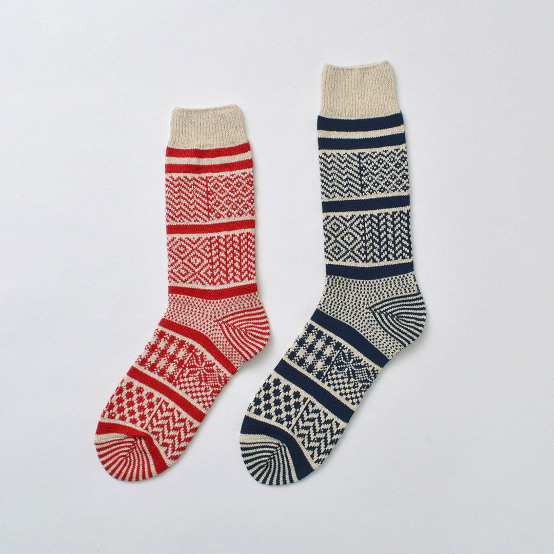 ROTOTO / Multi-Jacquard Crew Socks