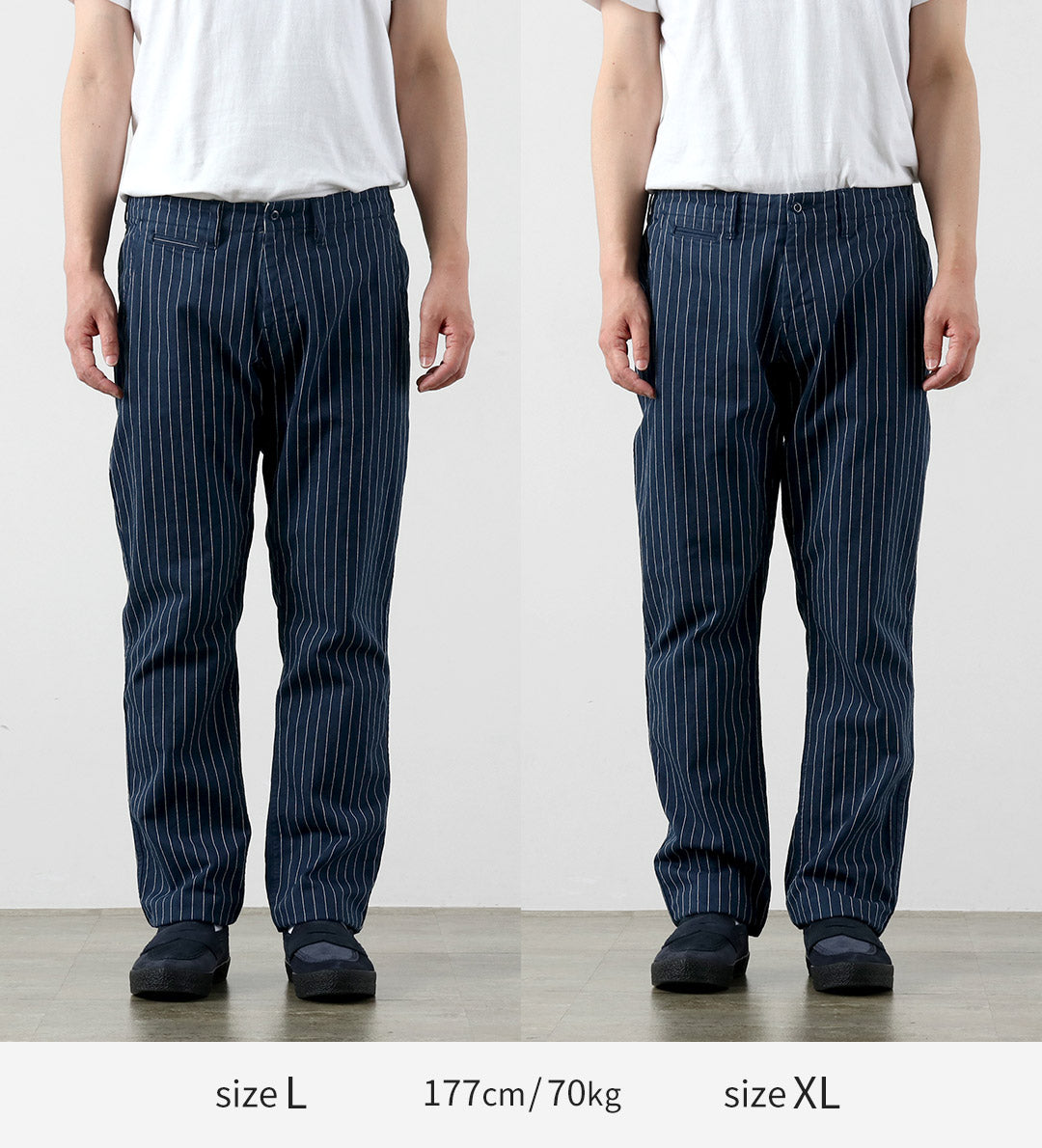 JAPAN BLUE JEANS / RJB1620 Chinos anchos y cónicos a rayas