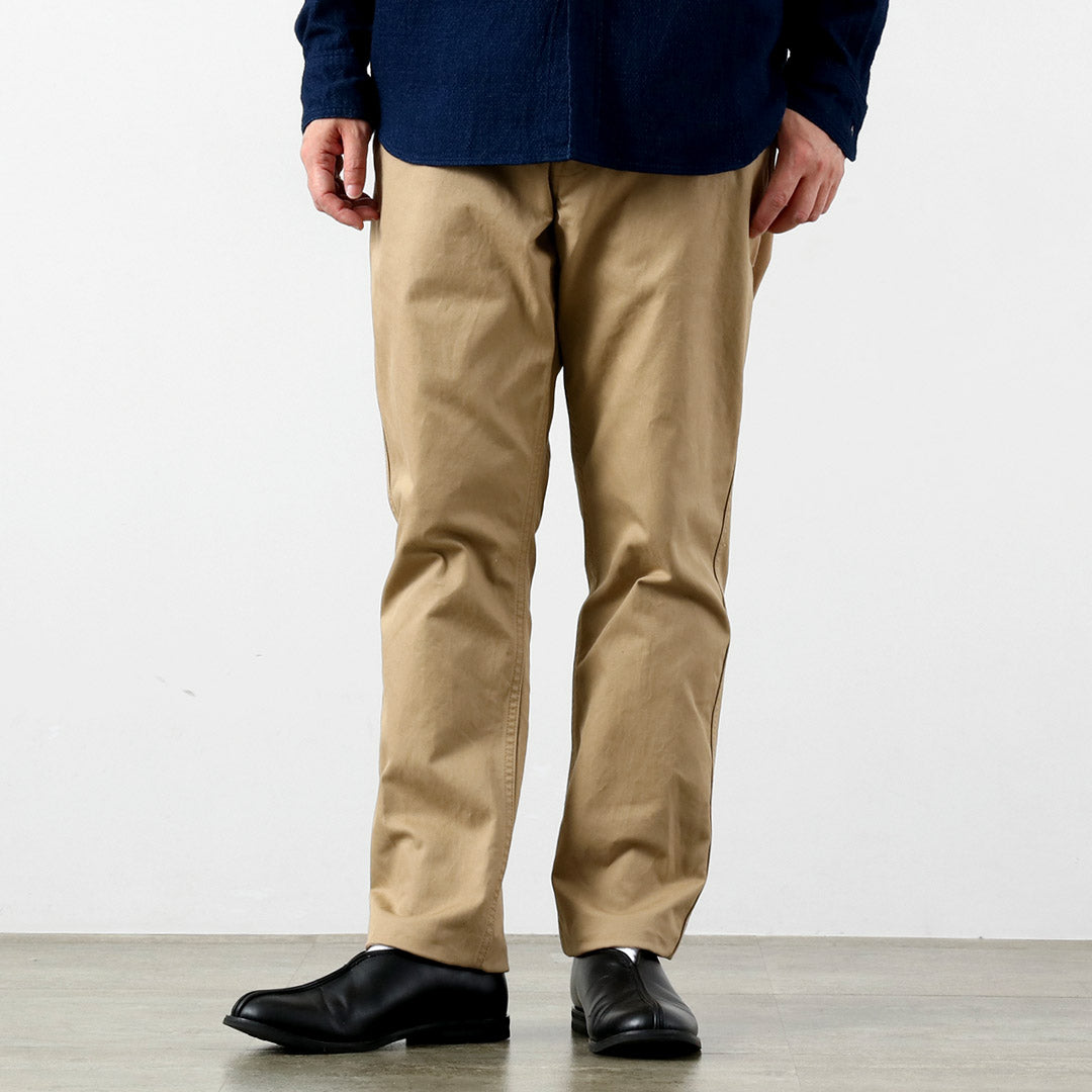 Blue refabric / 40/3 High-Count Twill Wide Tapered Vintage Chinos