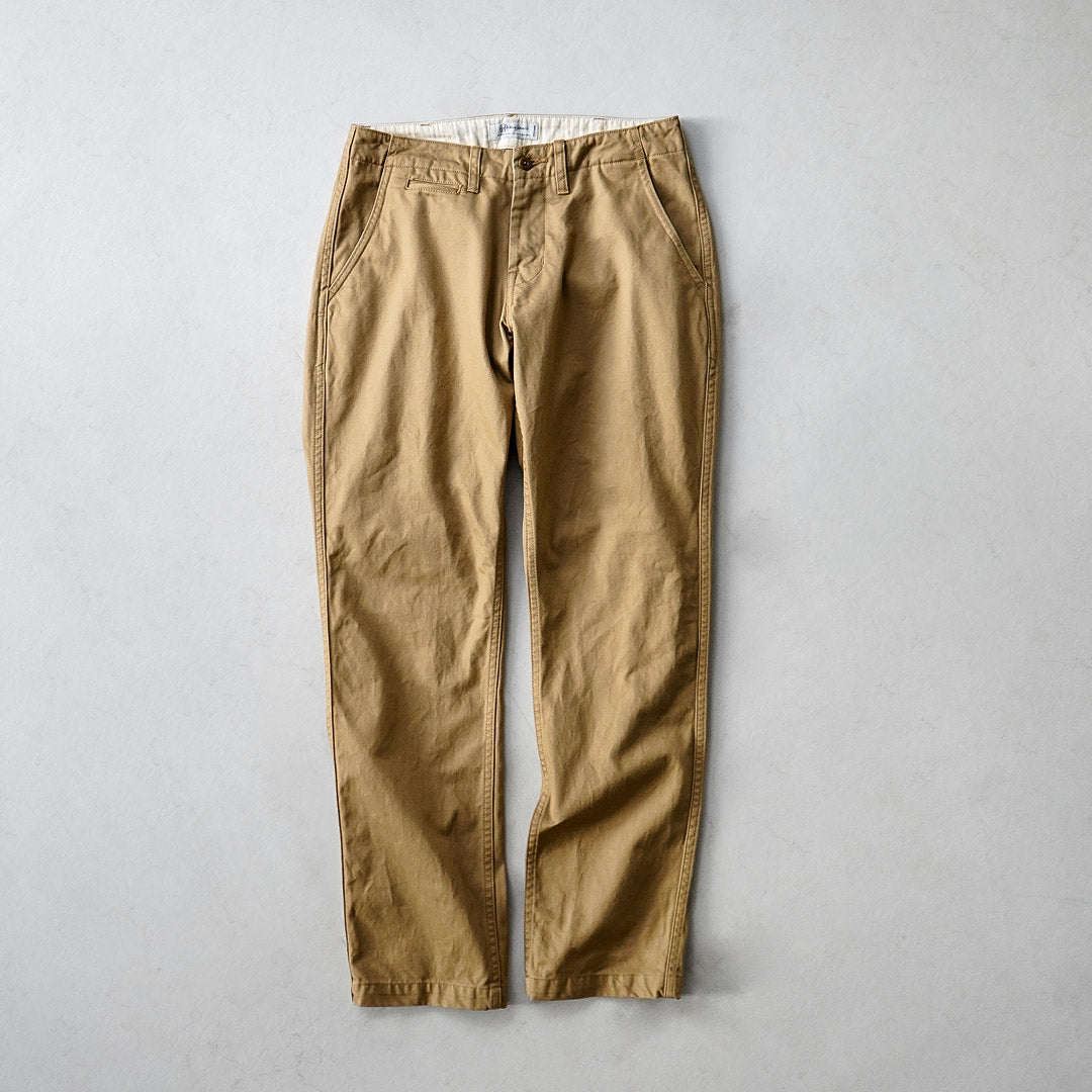 Blue refabric / 40/3 High-Count Twill Wide Tapered Vintage Chinos