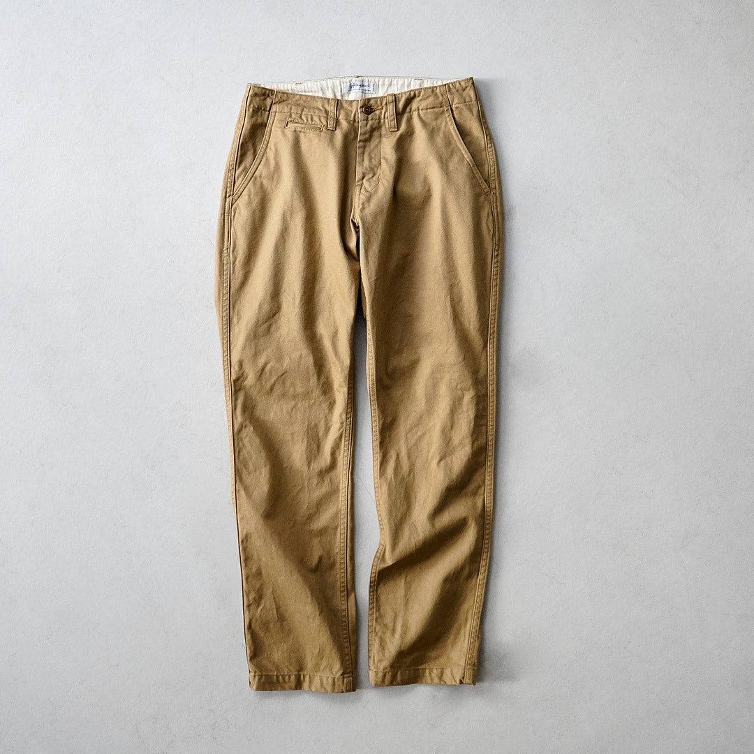 JAPON BLEU JEANS / RJB1610 40/3 Pantalon chino vintage large et effilé en sergé à nombre élevé