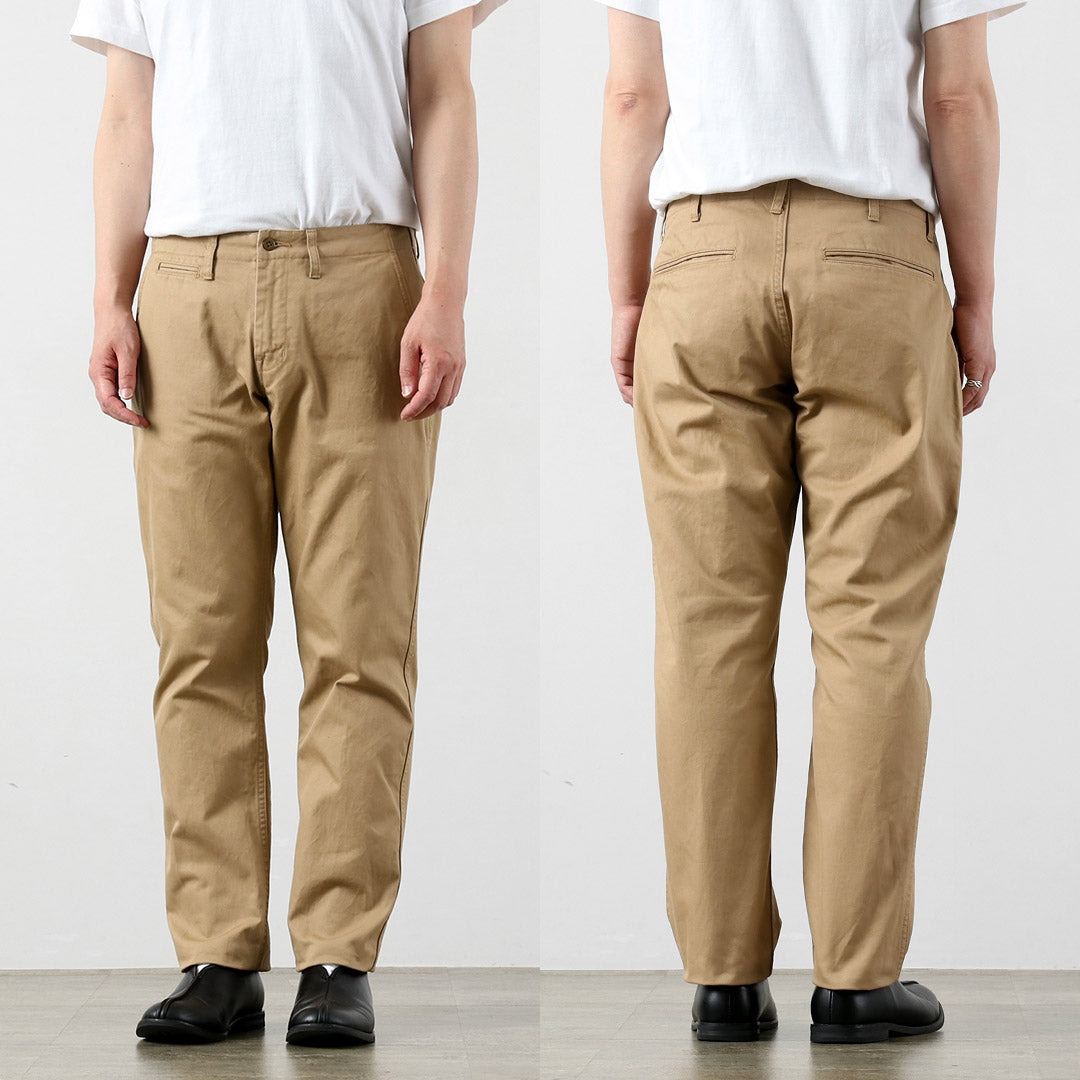 JAPON BLEU JEANS / RJB1610 40/3 Pantalon chino vintage large et effilé en sergé à nombre élevé