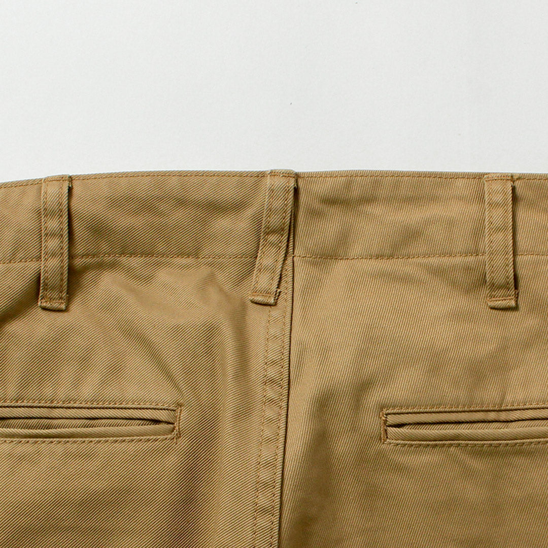 JAPON BLEU JEANS / RJB1610 40/3 Pantalon chino vintage large et effilé en sergé à nombre élevé