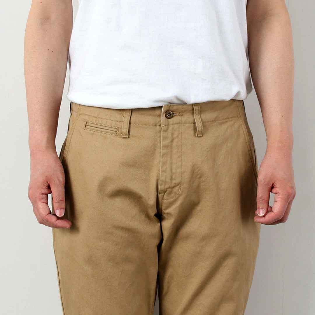 JAPON BLEU JEANS / RJB1610 40/3 Pantalon chino vintage large et effilé en sergé à nombre élevé