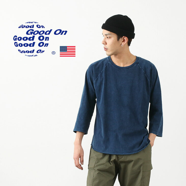GOOD ON / Indigo Baseball Raglan T-Shirt