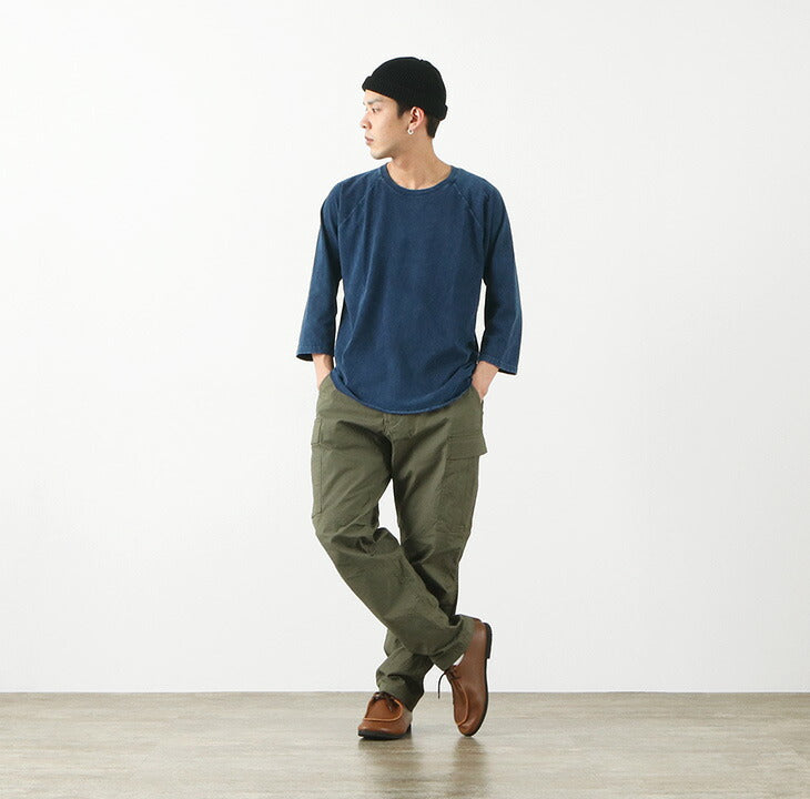 GOOD ON / Indigo Baseball Raglan T-Shirt