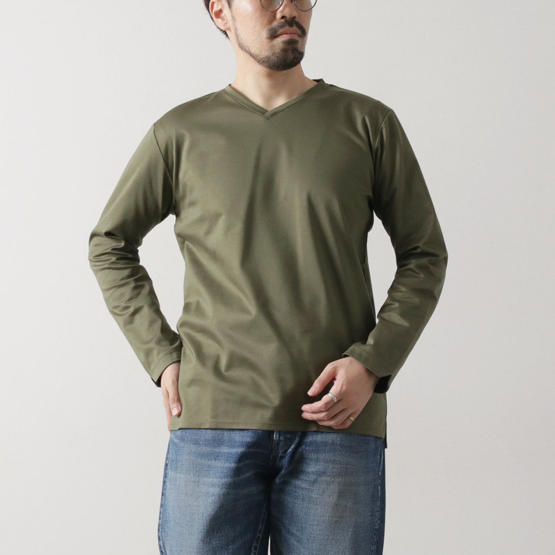 RE MADE IN TOKYO JAPAN / Tokyo Made V-Neck Long Sleeve Dress T-Shirt