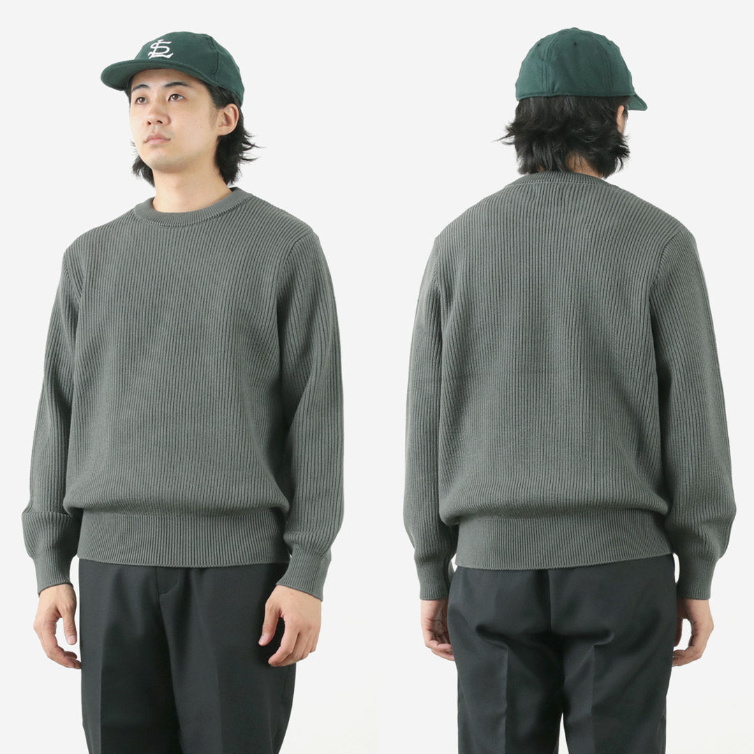 YONETOMI NEW BASIC / Extra Fine Wool Ribbed Knit Pullover