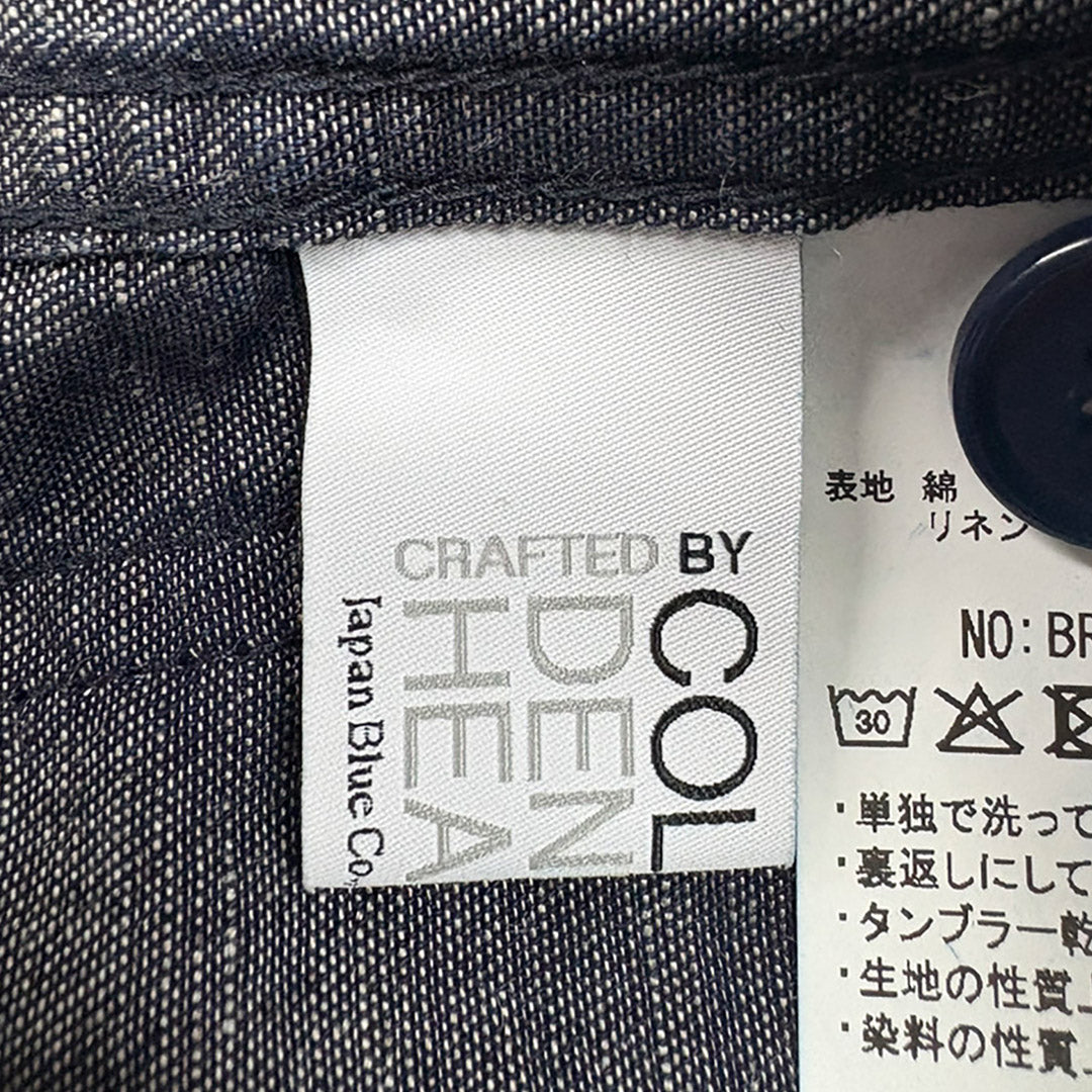 Blue refabric / Cotton Linen Denim French Coverall Jacket