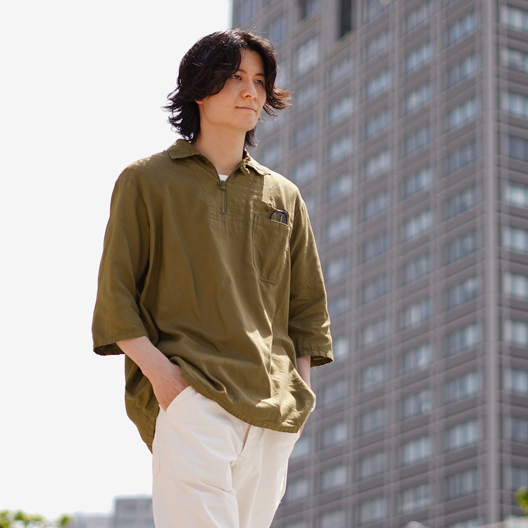 日本藍色牛仔褲 /代碼：銀色軍用套頭衫襯衫