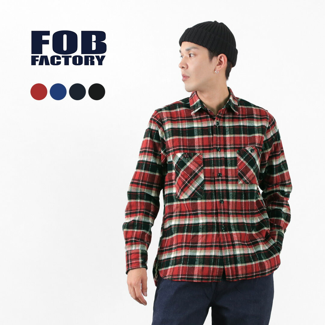 FOB FACTORY / F3481 重磅法兰绒工作衬衫