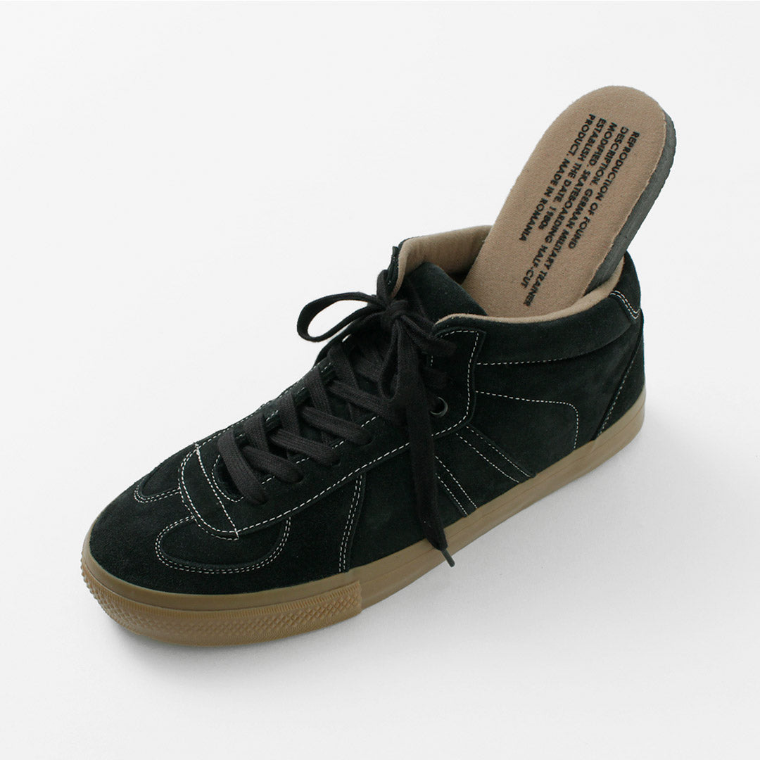 REPRODUCTION DE TROUVÉ / Baskets militaires allemandes en cuir rétractable à moitié coupé