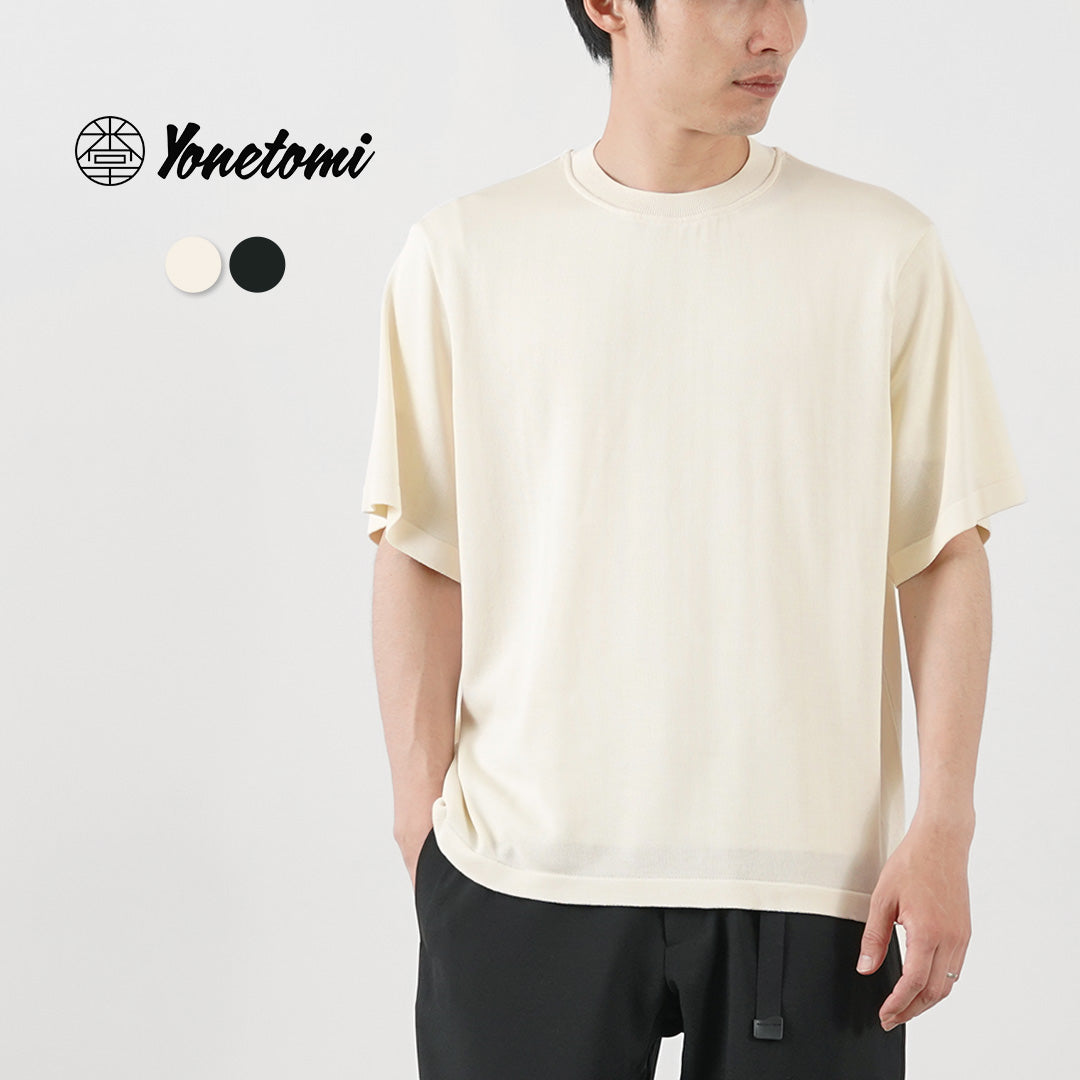 YONETOMI NEW BASIC / 厚重真丝针织 T 恤