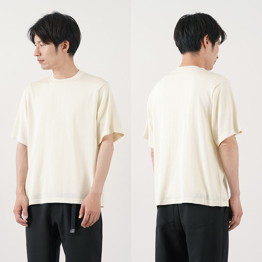 YONETOMI NEW BASIC / 厚重真丝针织 T 恤