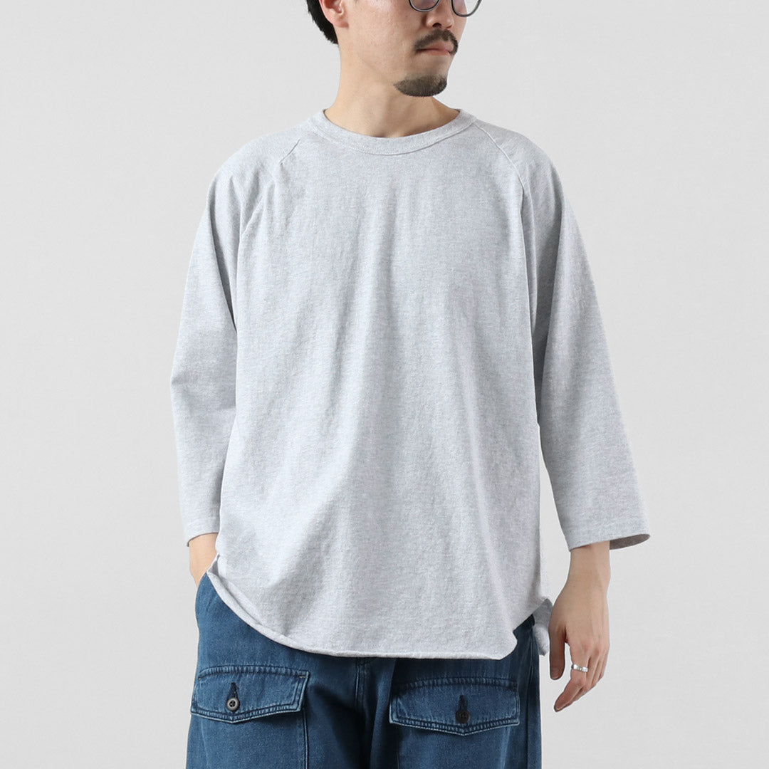 WALLA WALLA SPORT / Three-quarter Sleeve Solid Baseball T-Shirt
