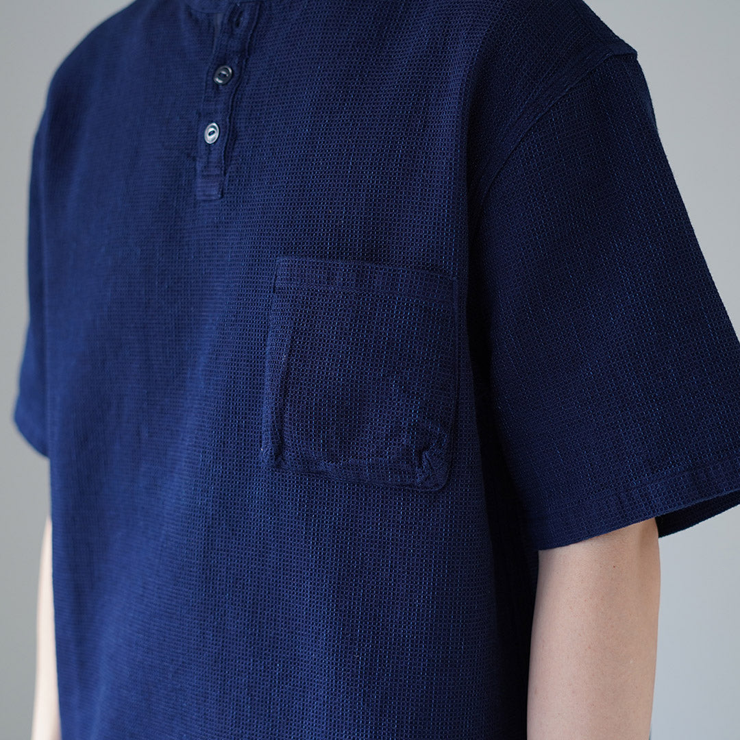 FOB FACTORY / F3493 靛藍華夫格 T 卹