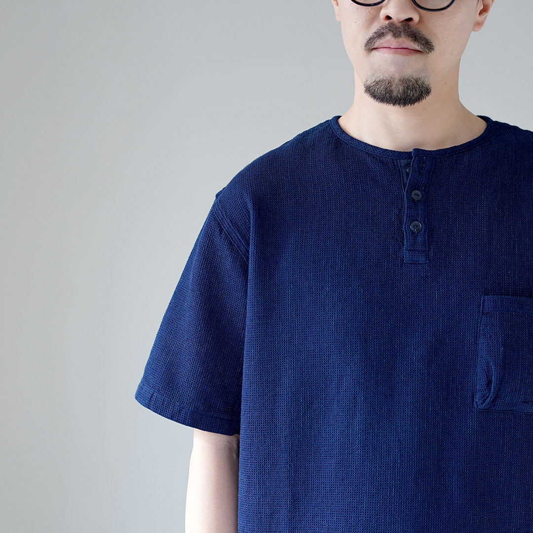 FOB FACTORY / F3493 靛藍華夫格 T 卹