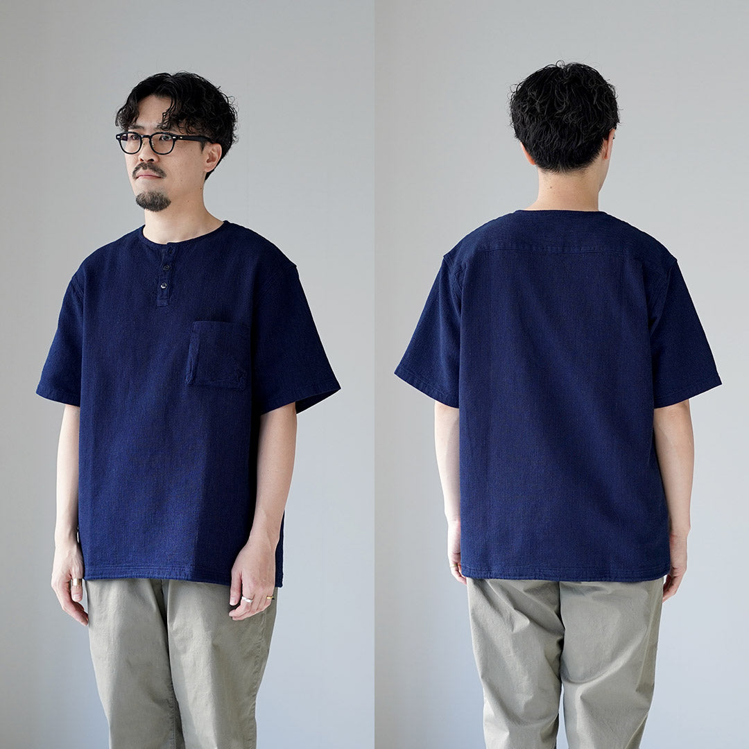 FOB FACTORY / F3493 靛藍華夫格 T 卹