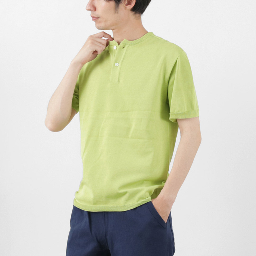 Soglia / algodón ajustado sin costuras Henry Henry Knit Tee