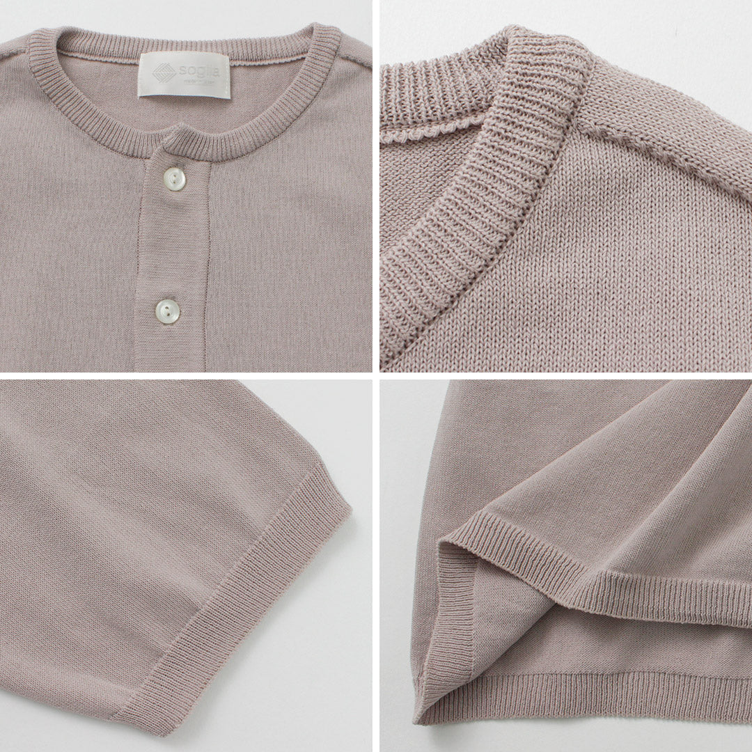 Soglia / algodón ajustado sin costuras Henry Henry Knit Tee