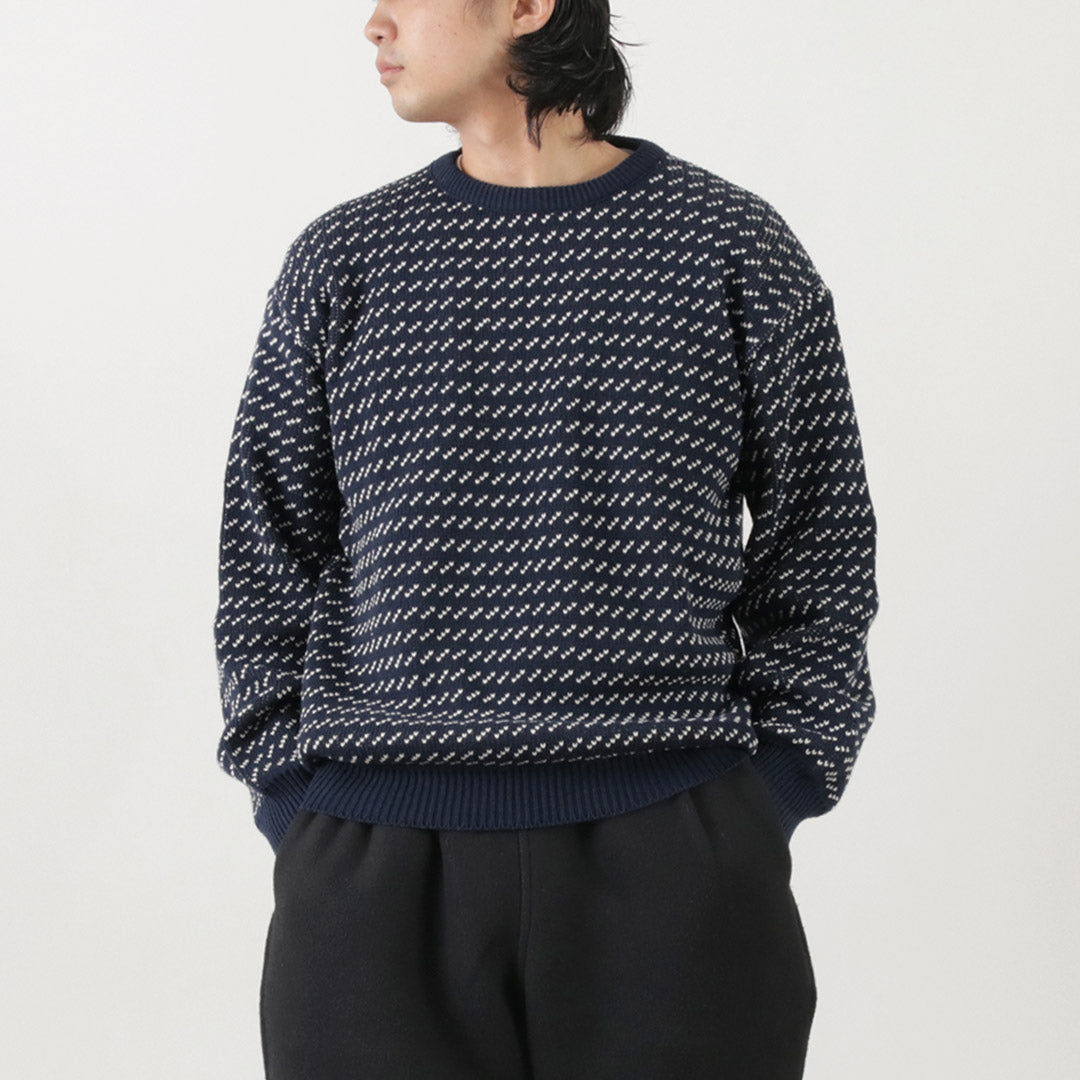 BINGHAMTON KNITTING COMPANY / Suéter con cuello redondo Birds Eye