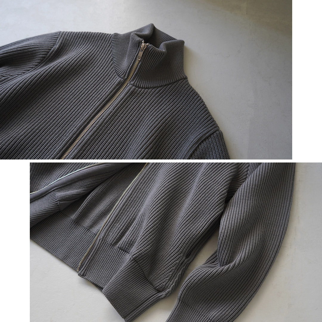 YONETOMI NEW BASIC / 엑스트라 파인 울 리브 니트 블루종
