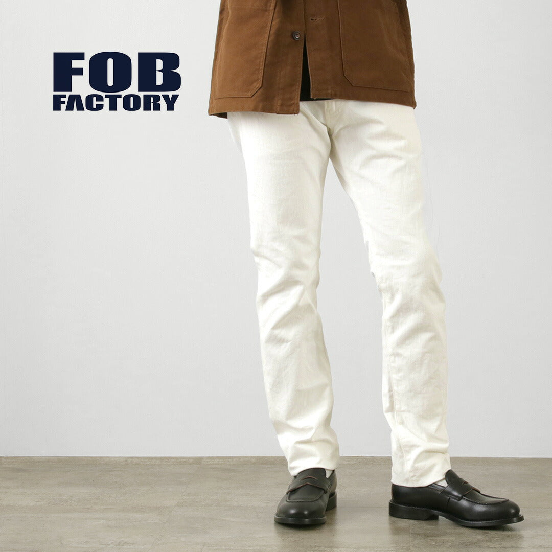 FOB FACTORY / F1153 60 Pantalon en denim blanc sergé