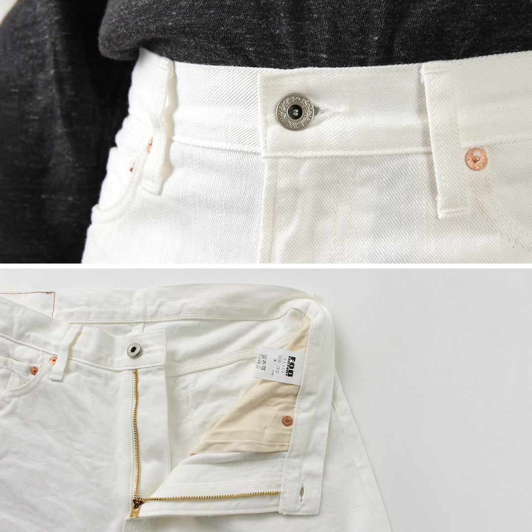 FOB FACTORY / F1153 60 Pantalon en denim blanc sergé