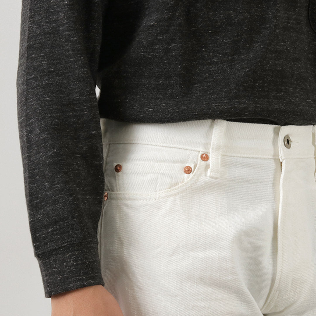FOB FACTORY / F1153 60 Pantalon en denim blanc sergé