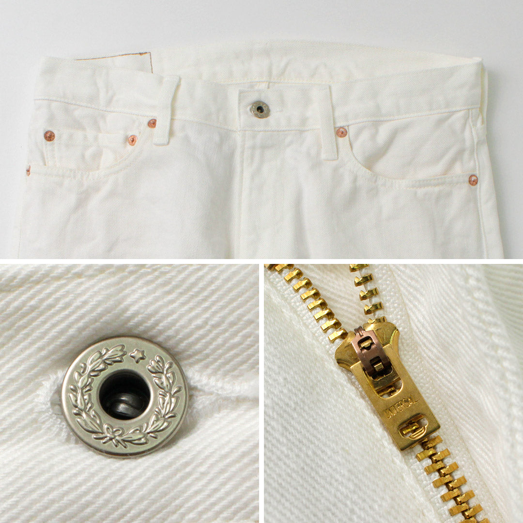 FOB FACTORY / F1153 60 Pantalon en denim blanc sergé