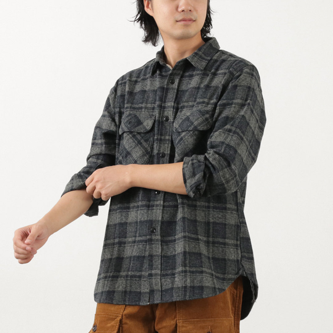 FOB FACTORY / F3497 Camisa de trabajo de franela a cuadros