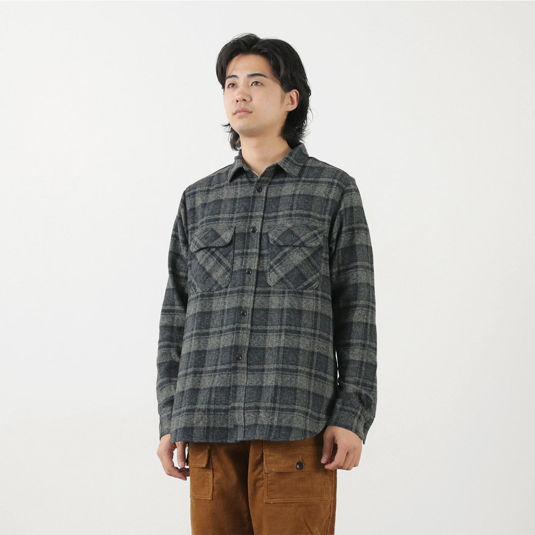 FOB FACTORY / F3497 Camisa de trabajo de franela a cuadros