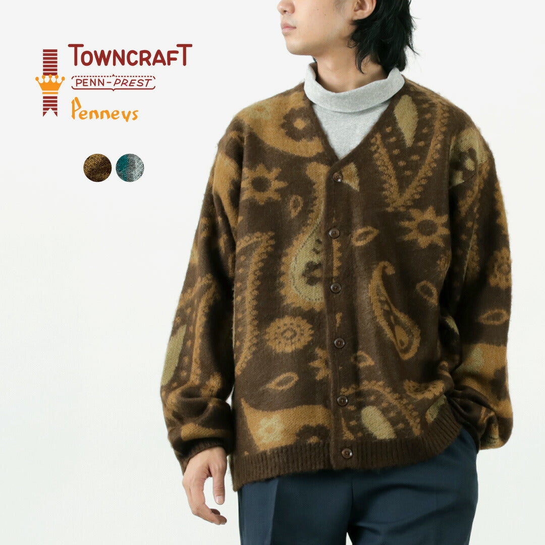 TOWNCRAFT / 复古图案毛茸茸开衫