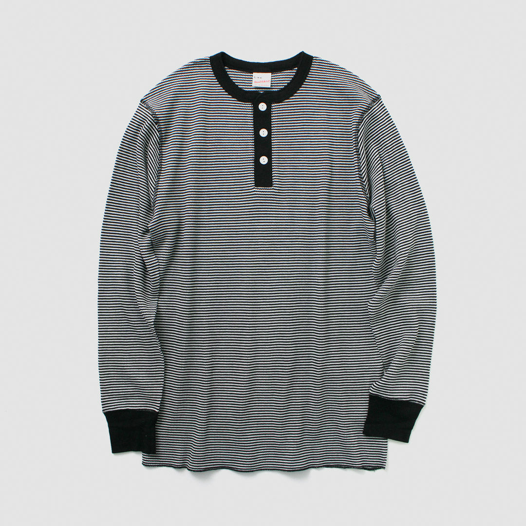 Health Knit / Basic Waffle Henley Neck長袖