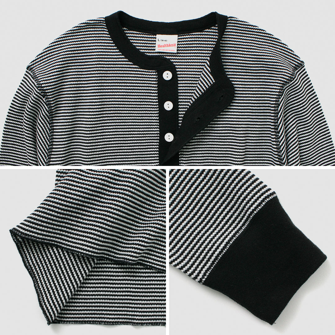 Health Knit / Basic Waffle Henley Neck長袖