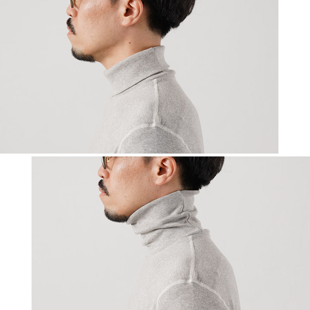 FILMELANGE / ROY Camiseta de manga larga con cuello alto y canalé de algodón orgánico