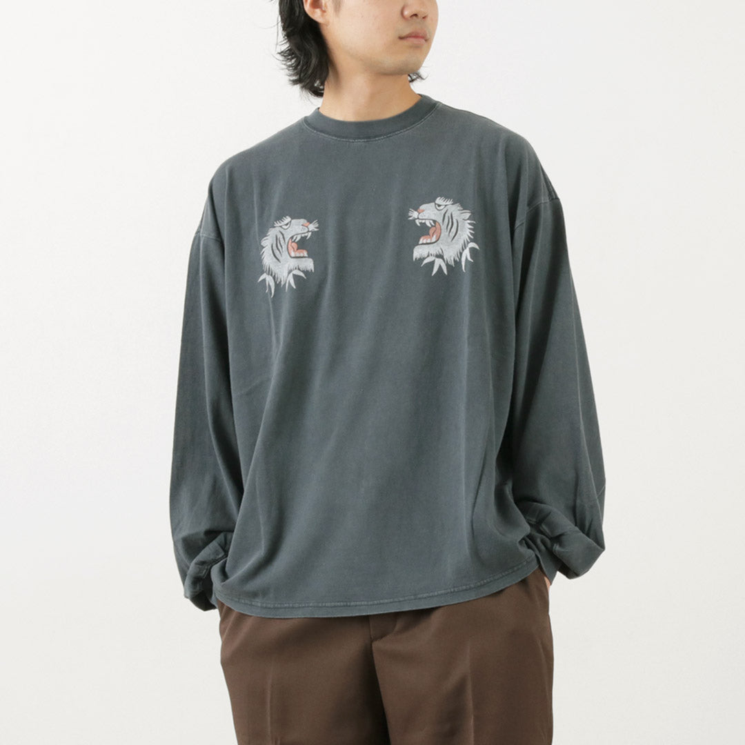 REMI RELIEF / HARD Special Processed 20 Jersey Long Sleeve T-Shirt (Tiger Pattern)